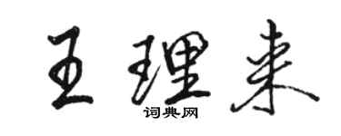 駱恆光王理來行書個性簽名怎么寫