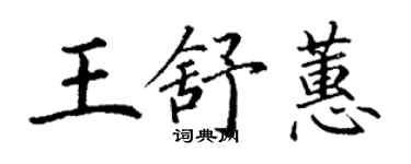 丁謙王舒蕙楷書個性簽名怎么寫