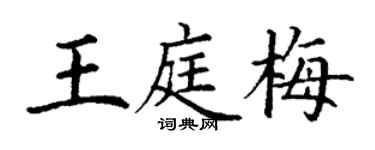 丁謙王庭梅楷書個性簽名怎么寫