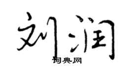 曾慶福劉潤行書個性簽名怎么寫