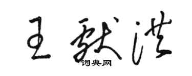 駱恆光王獻洪草書個性簽名怎么寫