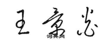 駱恆光王景炎草書個性簽名怎么寫