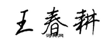 王正良王春耕行書個性簽名怎么寫
