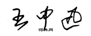 朱錫榮王中迅草書個性簽名怎么寫