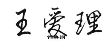 駱恆光王愛理行書個性簽名怎么寫