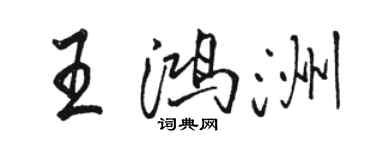 駱恆光王鴻洲行書個性簽名怎么寫