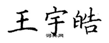 丁謙王宇皓楷書個性簽名怎么寫