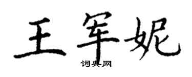 丁謙王軍妮楷書個性簽名怎么寫