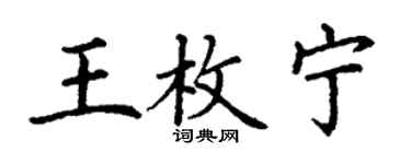 丁謙王枚寧楷書個性簽名怎么寫