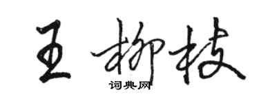 駱恆光王柳枝行書個性簽名怎么寫