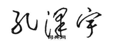 駱恆光孔澤宇草書個性簽名怎么寫