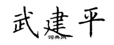 丁謙武建平楷書個性簽名怎么寫
