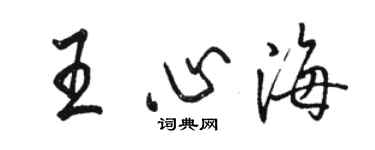 駱恆光王心海行書個性簽名怎么寫