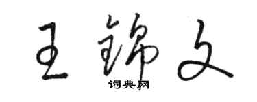 駱恆光王錦文草書個性簽名怎么寫