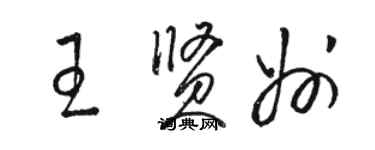 駱恆光王賢州草書個性簽名怎么寫