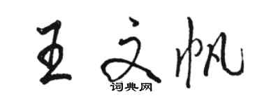 駱恆光王文帆行書個性簽名怎么寫