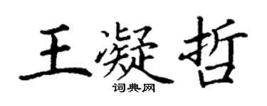 丁謙王凝哲楷書個性簽名怎么寫
