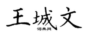 丁謙王城文楷書個性簽名怎么寫