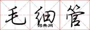 荊霄鵬毛細管行書怎么寫
