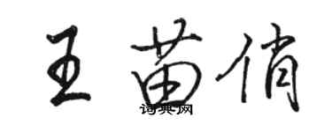 駱恆光王苗俏行書個性簽名怎么寫