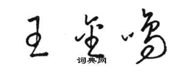 駱恆光王金鳴草書個性簽名怎么寫
