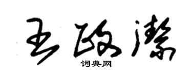 朱錫榮王政潔草書個性簽名怎么寫