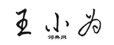 駱恆光王小為行書個性簽名怎么寫