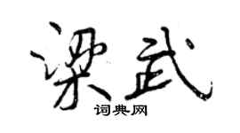 曾慶福梁武行書個性簽名怎么寫