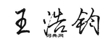 駱恆光王浩鈞行書個性簽名怎么寫