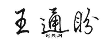 駱恆光王通盼行書個性簽名怎么寫