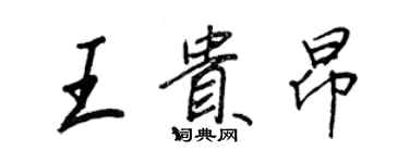 王正良王貴昂行書個性簽名怎么寫