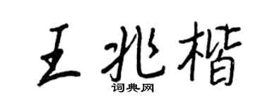 王正良王兆楷行書個性簽名怎么寫