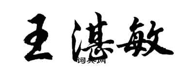胡問遂王湛敏行書個性簽名怎么寫