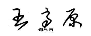朱錫榮王高原草書個性簽名怎么寫