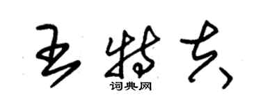 朱錫榮王特夫草書個性簽名怎么寫