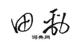 駱恆光田勁草書個性簽名怎么寫