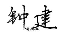 曾慶福鍾建行書個性簽名怎么寫
