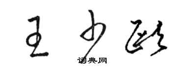 駱恆光王少歐草書個性簽名怎么寫