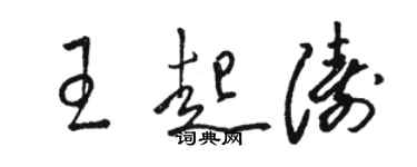 駱恆光王起濤草書個性簽名怎么寫