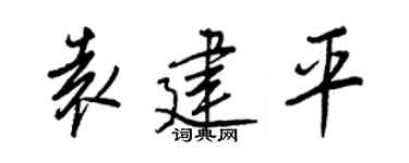 王正良袁建平行書個性簽名怎么寫