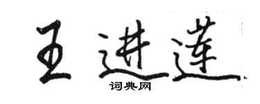 駱恆光王進蓮行書個性簽名怎么寫