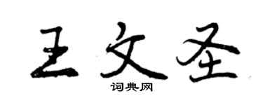 曾慶福王文聖行書個性簽名怎么寫