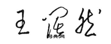 駱恆光王闊然草書個性簽名怎么寫