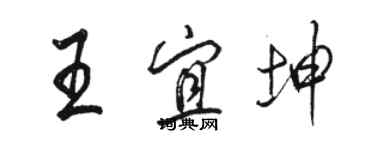 駱恆光王宜坤行書個性簽名怎么寫