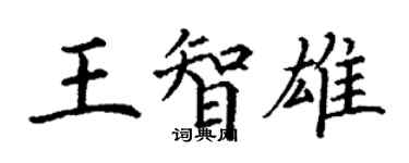 丁謙王智雄楷書個性簽名怎么寫