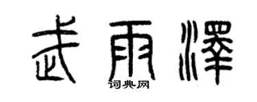 曾慶福武雨澤篆書個性簽名怎么寫