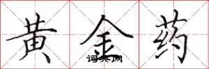 田英章黃金藥楷書怎么寫