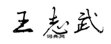 曾慶福王志武行書個性簽名怎么寫
