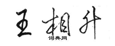 駱恆光王相升行書個性簽名怎么寫