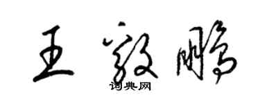 梁錦英王毅鵬草書個性簽名怎么寫